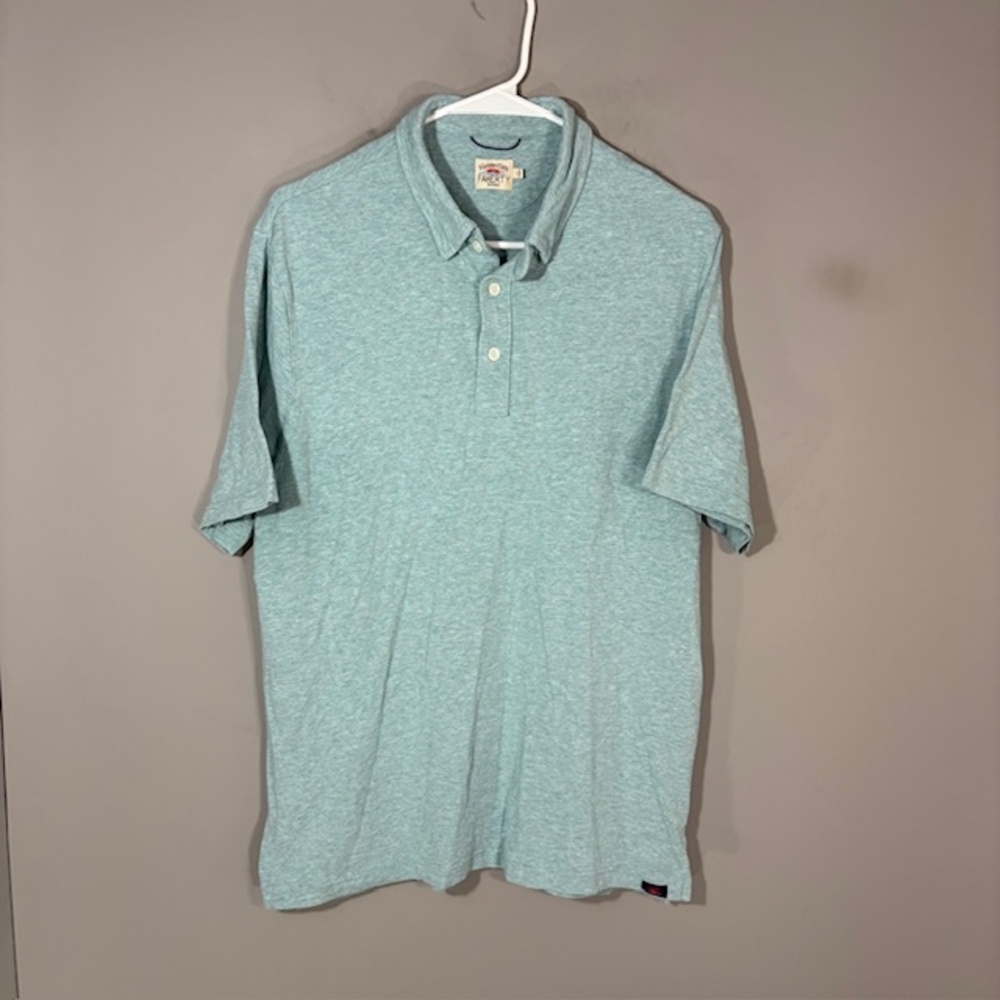Faherty Polo Shirt Mens L Blue Pima Cotton Modal Stretch Jersey Casual Top